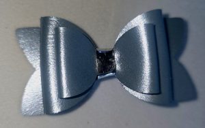 Mini metallic blue bow accessory